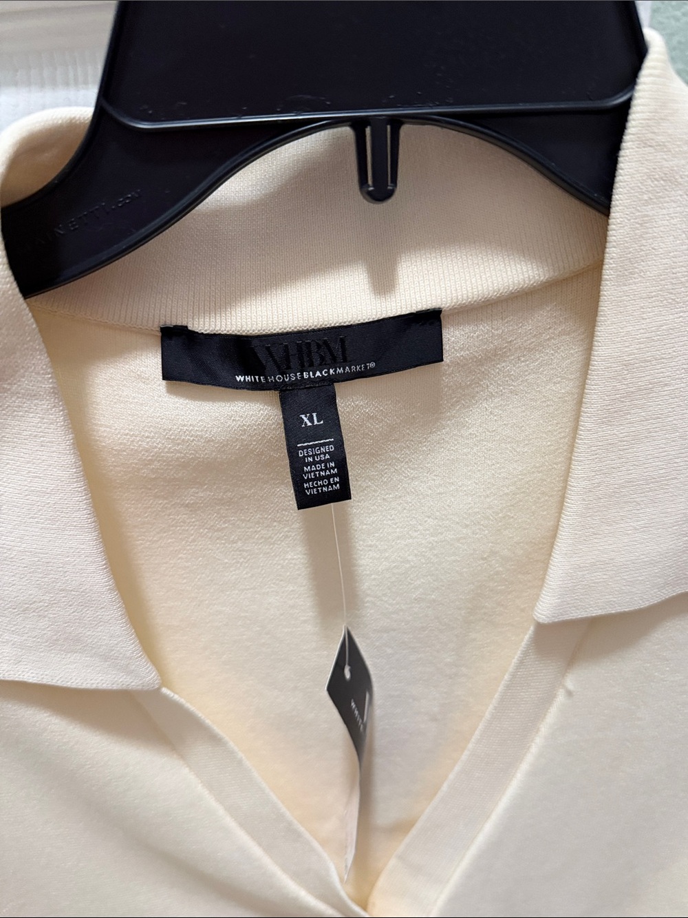 WHBM Sleeveless Collared Button-Front Top - Cream - Picture 2 of 4